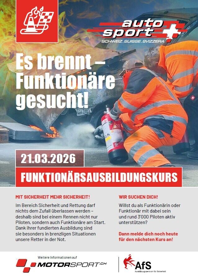 Foto Flyer Funktionaerskurs Motorsport Schweiz | Auto Sport Schweiz