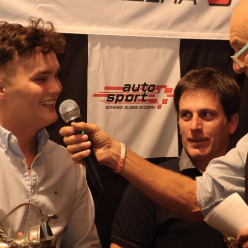 Gauthier Hotz mit Moderator Werner Augsburger © Eichenberger Motorsport Schweiz | Auto Sport Schweiz