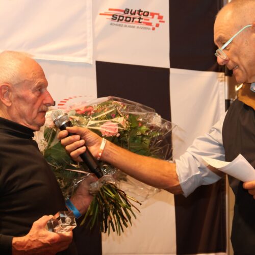 Rudolf Toedtli mit Moderator Werner Augsburger © Eichenberger Motorsport Schweiz | Auto Sport Schweiz