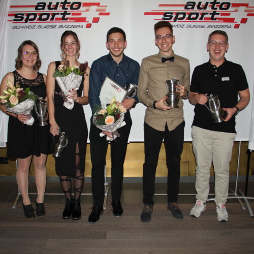 Rallye Junior: Charlène Greppin, Sarah Lattion, Guillaume Girolamo, Yoan Loeffler und Gaëtan Aubry © Eichenberger Motorsport Schweiz | Auto Sport Schweiz