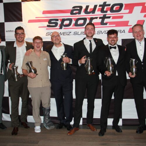Alle Meister: Gauthier Hotz, Michaël Burri, Gaëtan Aubry, Philip Egli, Jannis Jeremias, Robin Faustini und Bruno Sawatzki © Eichenberger Motorsport Schweiz | Auto Sport Schweiz