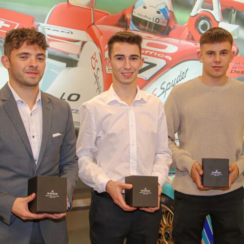 Des montres Edox pour les champions: Pascal von Allmen, Alessio Strollo et Ethan Frigomosca © myrally.ch Motorsport Suisse | Auto Sport Suisse