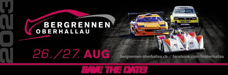 Save the date 2023 130x43mm Motorsport Suisse | Auto Sport Suisse