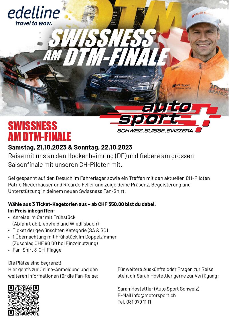 2023 Reise DTM Finale Flyer D Motorsport Schweiz | Auto Sport Schweiz