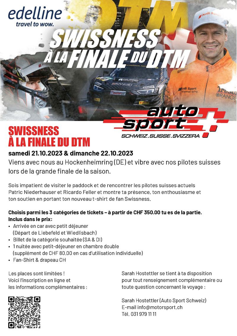 2023 Reise DTM Finale Flyer F Motorsport Suisse | Auto Sport Suisse